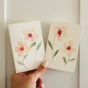 Set of 2 Original Watercolor Flower Cards